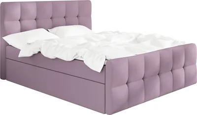 Produktbild von Boxspringbett ITA 180x200 mit 2 Bettkästen, Bonell-Matratze und Topper. Farbe: Rosa.