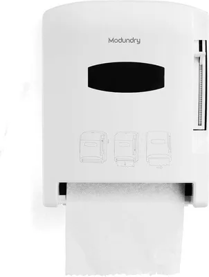 Image de Distributeur de papier essuie-tout mural blanc pour la cuisine et la salle de bains