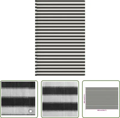 Obrázok produktu pre The Living Store Stanový koberec antracitová a biela 400x600 cm HDPE