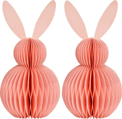 Produktbild von Osterdeko Osterhasen zum Hinstellen rosa 2er Set Dekofiguren