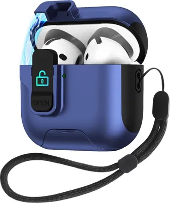 Produktbild von INF Tiefblaue TPU Schutzhülle für AirPods 4 mit Standfunktion