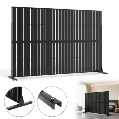 Productafbeelding van JOIEYOU Vrijstaande roomdivider, 180x40x123 cm, metalen privacy scherm en ruimteverdeler, geschikt voor tuin, terras en balkon