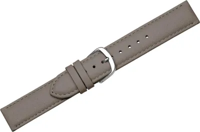 Produktbild von Herzog Beach Uhrenarmband taupe Leder gleichlaufend leicht gepolstert, Stegbreite:16mm, Schließe:Roséfarben