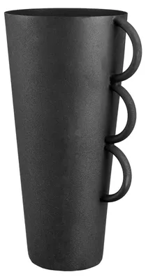 Produktbild von Gilde Vase, konisch, "Cleo", Metall, schwarz, VE 2, L. 17 cm, B. 17 cm, H. 30 cm 60195 4063387601952