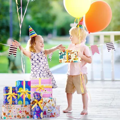 Produktbild von Ökologisches Geschenkpapier Set, 6 braune Blätter, wiederverwendbar, für Kinder und Frauen