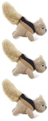 Produktbild von Outward Hound Squeakin' Squirrels, Plüsch-Eichhörnchen, Hundespielzeug, 3er-Pack