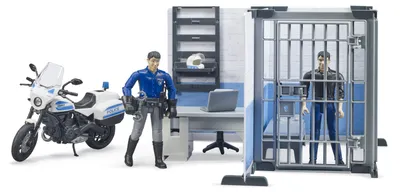 Image de Bruder 62732 - bworld Set Poste de police avec moto de police