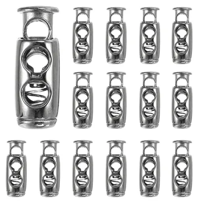 Federkordverschlüsse, 20 Stück, schwarz, Kunststoff, 4,5–5 mm Kordeldurchmesser