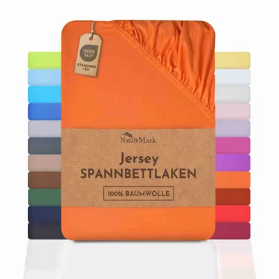 Produktbild von Jersey Spannbettlaken Spannbetttuch, 100% Baumwolle, 120x200cm, Terrakotta
