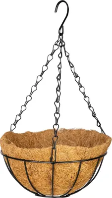 Image de Support Strend Pro, porte-pot de fleurs, acier/coco, suspendu, avec chaine et crochet, 20 cm