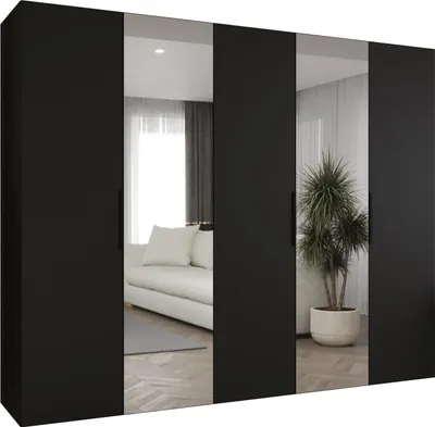 Produktbild von MEBLE KRYSPOL, Kleiderschrank, Schrank 250 cmx202x52, Schwarz, Schwarz