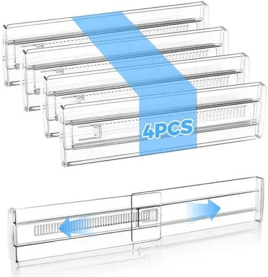 Produktbild von Ladeverdeler verstellbar, 8 cm hoch, 28,5-50,5 cm lang, 4 Stück, für Küche