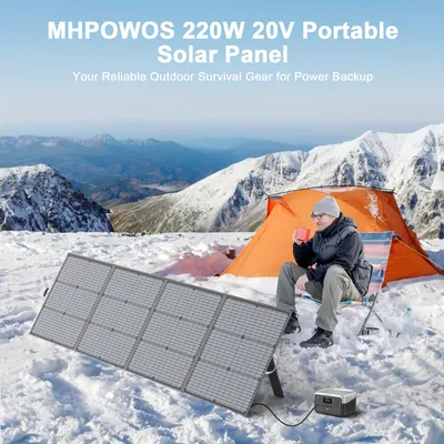Obrázek produktu pro Solární panel – 220 W, napětí 20 V, monokrystalický, účinnost 23 %, s nastavitelným držákem