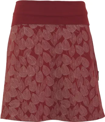 Produktbild von Minirock aus Baumwolle, Boho Tellerrock Herbstlaub Print Organic - Beere, Damen, Rot, Baumwolle(Bio),Elasthan, Größe: S