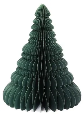 Only Natural – Wabenpapier-Weihnachtsbaum – Grün – 15 cm – Ansicht 1