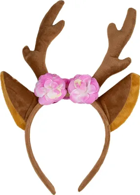 Produktbild von Reh Haarreif mit Blumen - 414020 | Braun Rosa