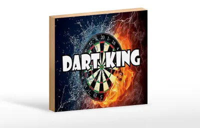Produktbild von Holzschild Spruch 18x12cm Darts Dart King Wanddeko