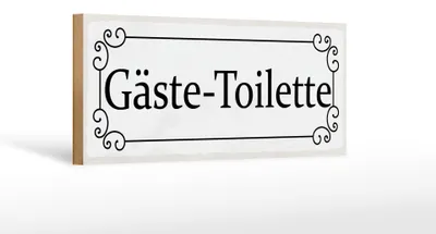 Produktbild von Holzschild Gäste - Toilette, 27x10 cm, Holzschilder Spruch Wegweiser Wc Bad