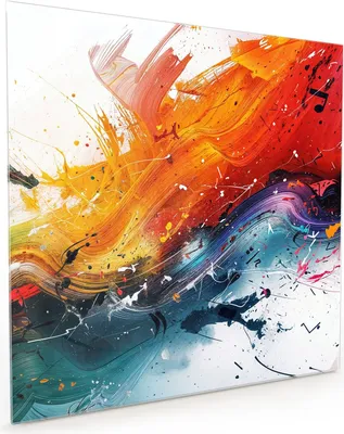 Produktbild von Küchenrückwand Spritzschutz Glas mit Motiv Farbenexplosion 40 x 40 cm