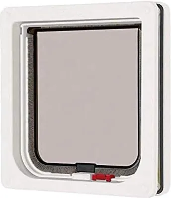 Productafbeelding van Famanu kattenluik met sluitmechanisme - Wit, 192 mm x 200 mm