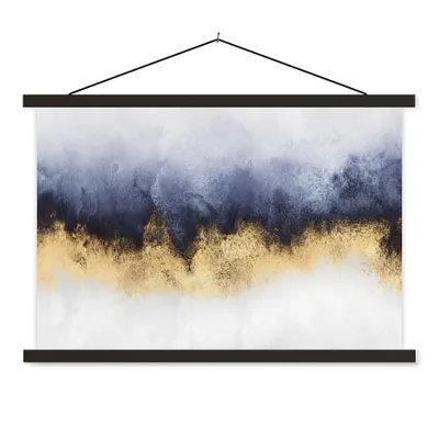 Produktbild von MuchoWow® Textilposter Abstrakt - Gold - Luxus 150x100 cm mit schwarzem Rahmen - Schlafzimmer