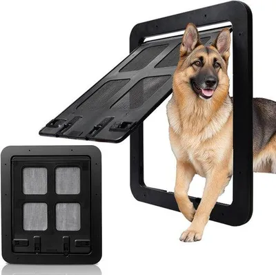 Produktbild von Unyqoos® Magnetische Haustierklappe für kleine Hunde & Katzen – Kunststoff, magnetischer Selbstschluss, Doppelverriegelung, Innenmaß 9,5×7,5 in, Außenmaß 11,4×9,5 in