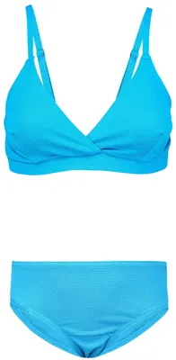 Produktbild von Aquarti Mädchen Bikini Set Bustier Bikinislip Zweiteiliger Badeanzug, Farbe: 039 Jacquard Punkte Türkis, Größe: 164