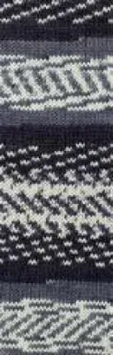 Produktbild von Pro Lana Fjord Socks 100g 190 grau-schwarz-weiß Color
