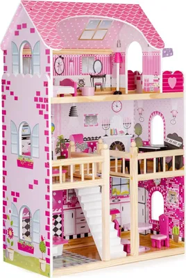 Image de Maison de poupée en bois avec meubles ECOTOYS