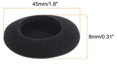 Image de Embouts en Mousse de Remplacement pour šŠcou-teurs, 45mm, Noir, Lot de 10