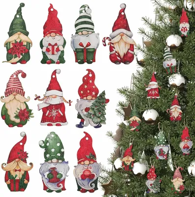 Zdjęcie produktu dla Ceramiczne ozdoby świąteczne, 20 sztuk, figurki drewniane, do dekoracji choinki