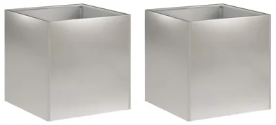 Produktbild von vidaXL Garten-Pflanzgefäß 2 stk. Silber 25 x 25 x 25 cm Edelstahl