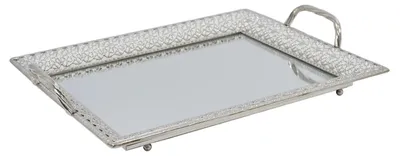 Produktbild von Home Deco Factory Tablett Spiegel - dekorative Metall - Rechteck - 42x32 cm - Silber
