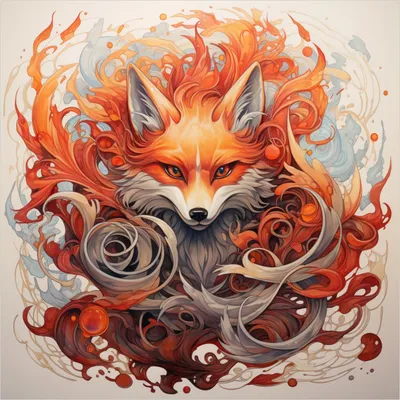 Produktbild von Wallario Wandbild aus Acryl, 50 x 50 cm, freischwebende Optik - Flammenfuchs