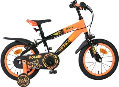 Immagine prodotto di Bicicletta per bambini Volare Strike - Ragazzi - 14 pollici - Nero arancione - Due freni a mano