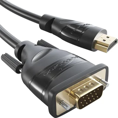 Zdjęcie produktu dla Kabel adaptera HDMI-VGA – 2 metry, przeznaczony do komputerów stacjonarnych i laptopów