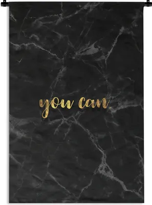Produktbild von MuchoWow® Wandteppich Wandbehang Zitate - Motivation - Gold - Marmor 120x180 cm Tapisserie Dekoration Wandtuch - Schlafzimmer - Dekorationen für das Haus