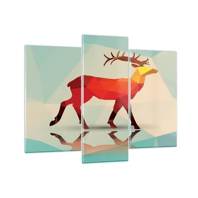 Produktbild von Bilder auf glas - Hirsch Illustration modern Grafik - 130x100cm - Glasbilder - Wandbilder - Kunstdruck - Wanddekoration aus Glas - Glas Bilder - Wandbild auf Glas - GCB130x100-2811
