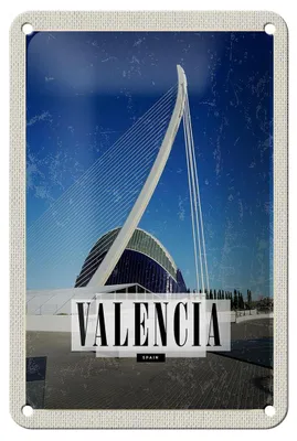 Produktbild von Blechschild Reise 12x18cm Valencia Spanien Hafenstadt Reiseziel Schild