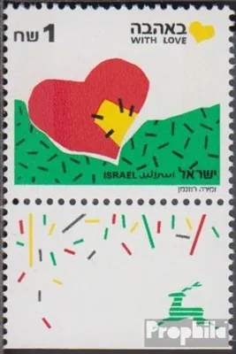 Produktbild von Briefmarken Israel 1990 Mi 1166I mit Tab, 1 Phosphorstreifen postfrisch Grußmarken