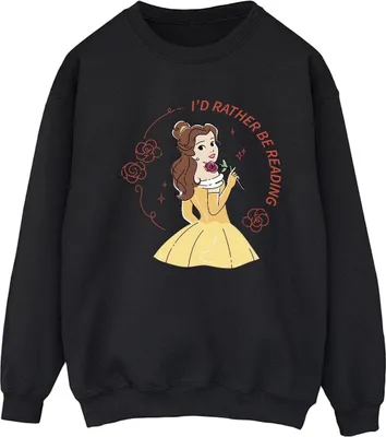 Produktbild von Disney - "Beauty And The Beast I'd Rather Be Reading" Sweatshirt für Damen BI10444 (S) (Schwarz)