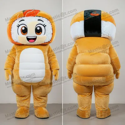 Image de Déguisement de mascotte MASTICOT sushi doré