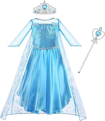 Produktbild von ASKSA Elsa Prinzessin Kostuem Maedchen fuer Karneval Party Cosplay Verkleidung Halloween Fest Geburtstag, 110