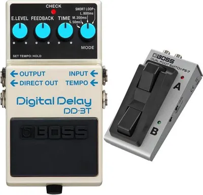 Produktbild von Boss DD-3T Delay Effektgerät mit FS-7 Fußschalter