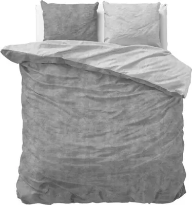 Produktbild von Sleeptime 100% Flanell Washed Baumwolle grau 240 x 200/220 cm