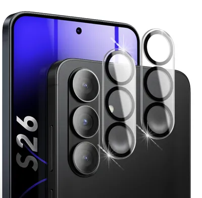 Zdjęcie produktu dla NALIA 2x szklana osłona aparatu do Samsunga Galaxy S26 – osłona obiektywu o twardości 9H, kompatybilna z etui – przezroczyste szkło prawdziwe HD – marka z Berlina