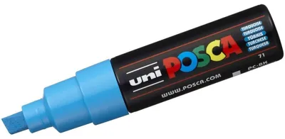 Zdjęcie produktu dla POSCA PC-8K, Turkusowy, Wielobarwny, 1 kol., Atrament na bazie wody, Końcówka ścięta, Okrągły