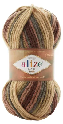 100g Farbverlaufsgarn Alize Superlana Maxi Batik 7804 Waldgeflüster