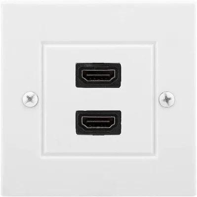 Image de Panneau mural blanc avec double port HDMI pour hôtels et bureaux