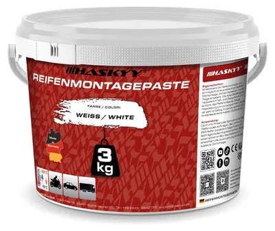 Produktbild von HASKYY Reifenmontage Paste Montagewax Montagepaste 3KG Weiß universal